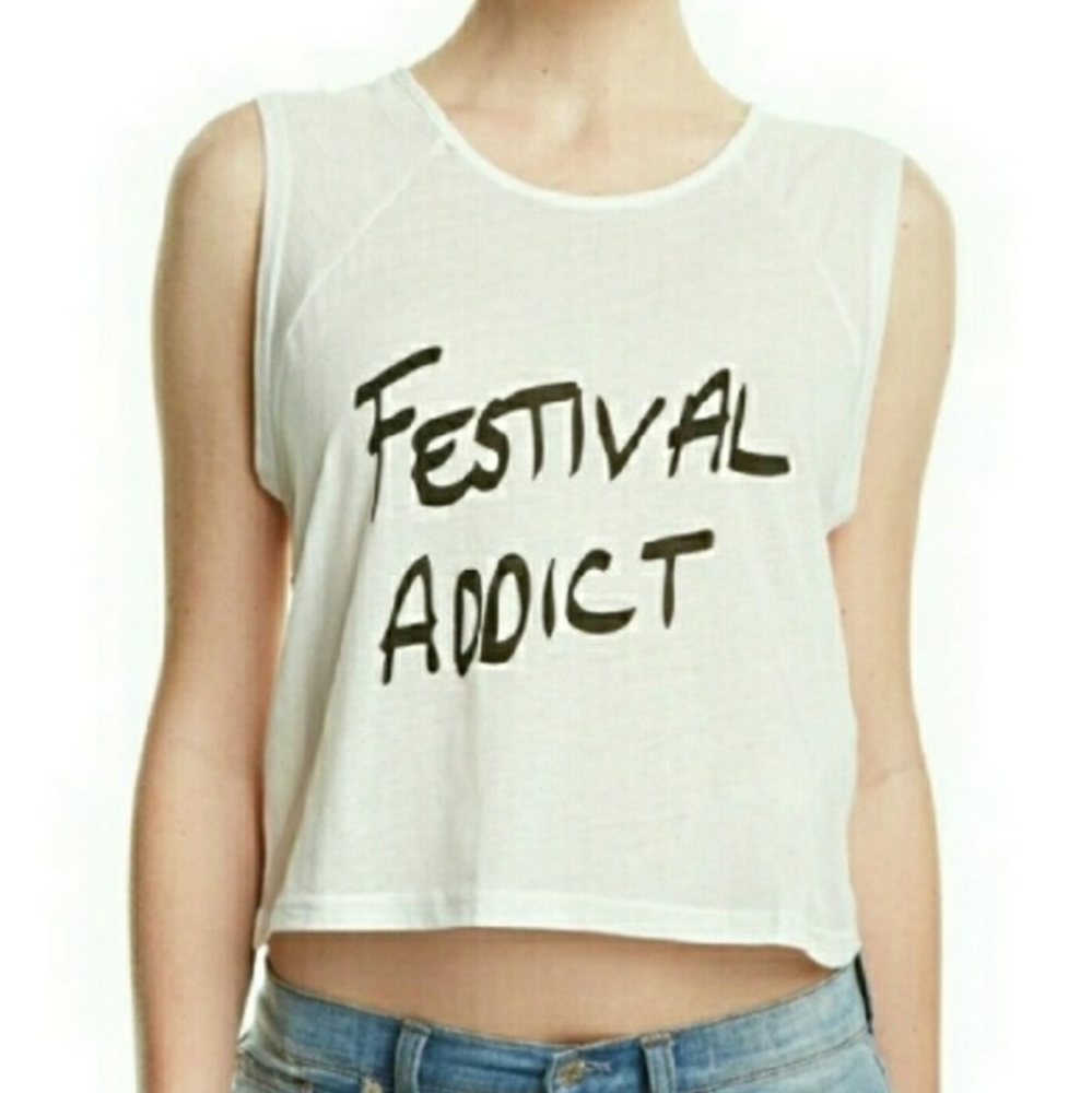 MinkPink Festival Addict Crop Tee